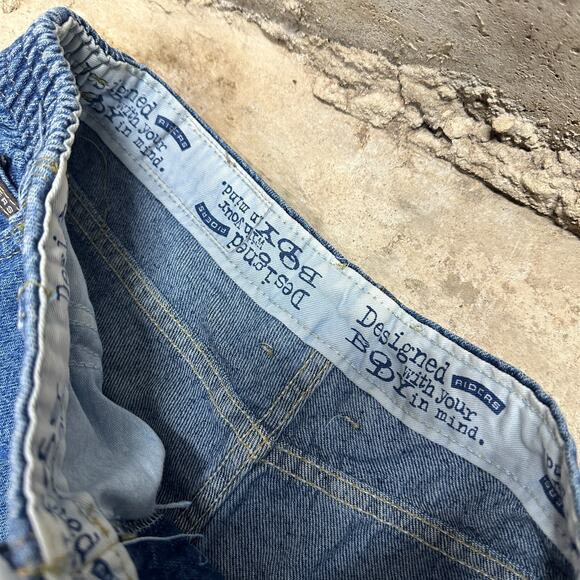 Riders Denim Jeans Mens 16 Medium Blue Stretch Elastic Waist Authentic Comfort - Picture 6 of 9